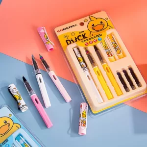 Cute Duck Style Fountain Pen Set With Refill